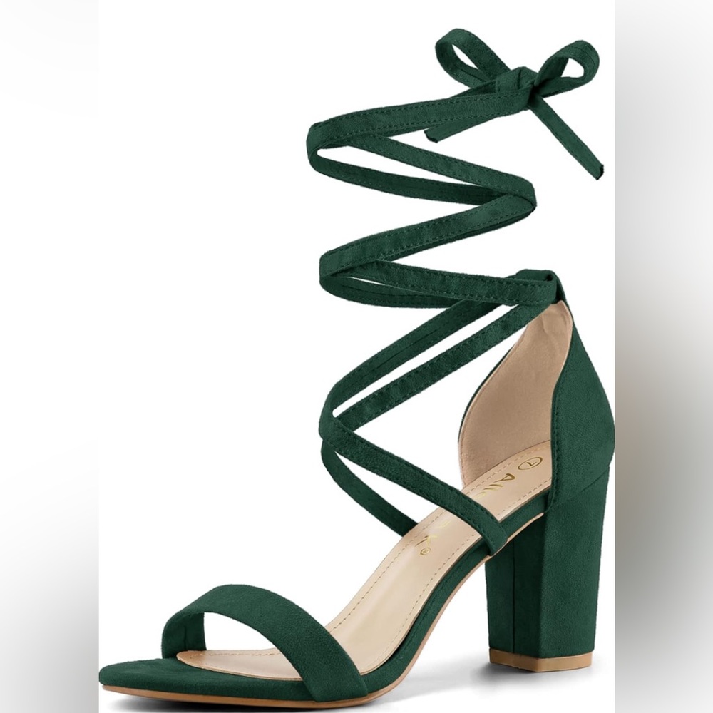 Never Worn Open Toe Lace Up High Heels